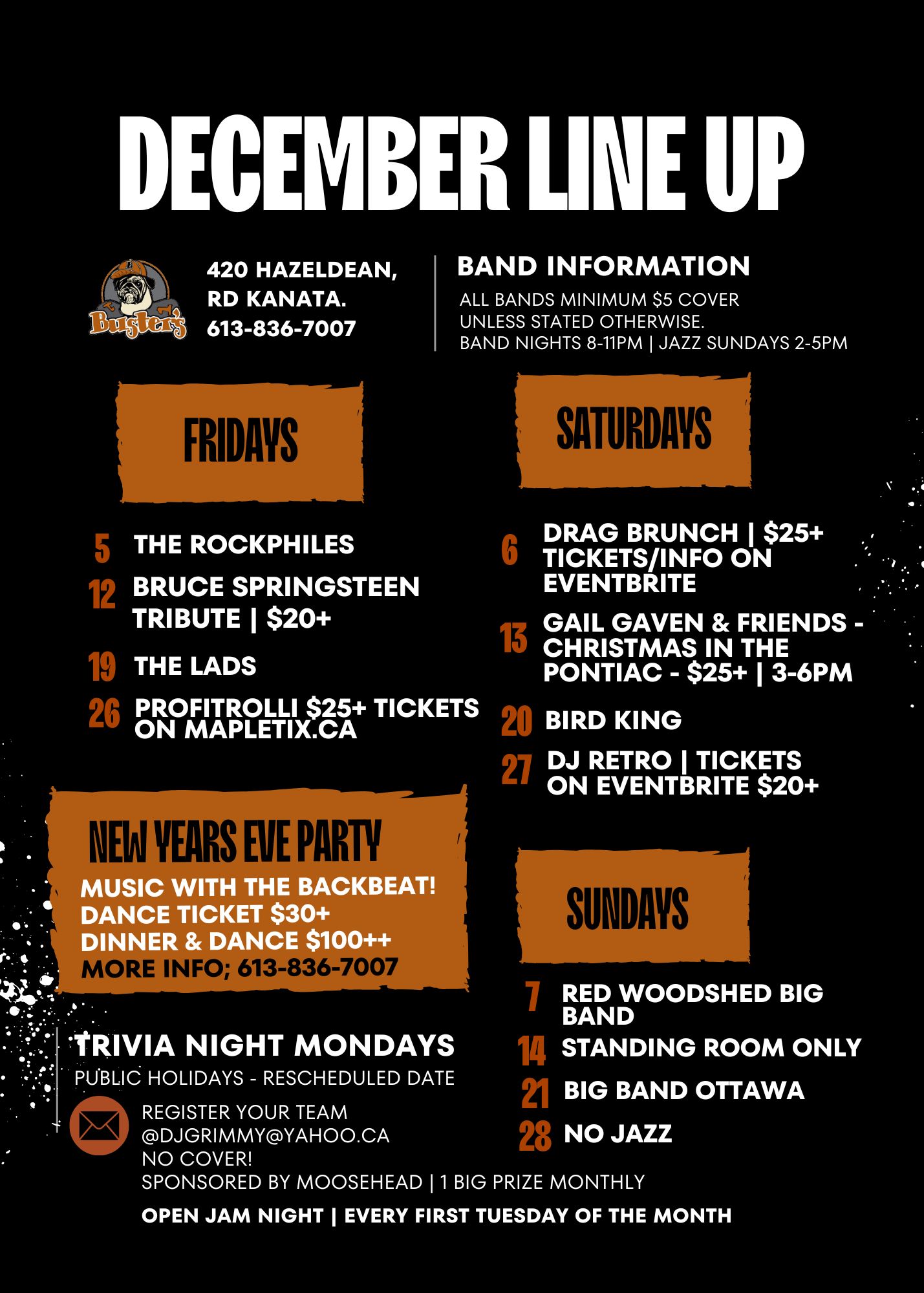 December 2025 Line up