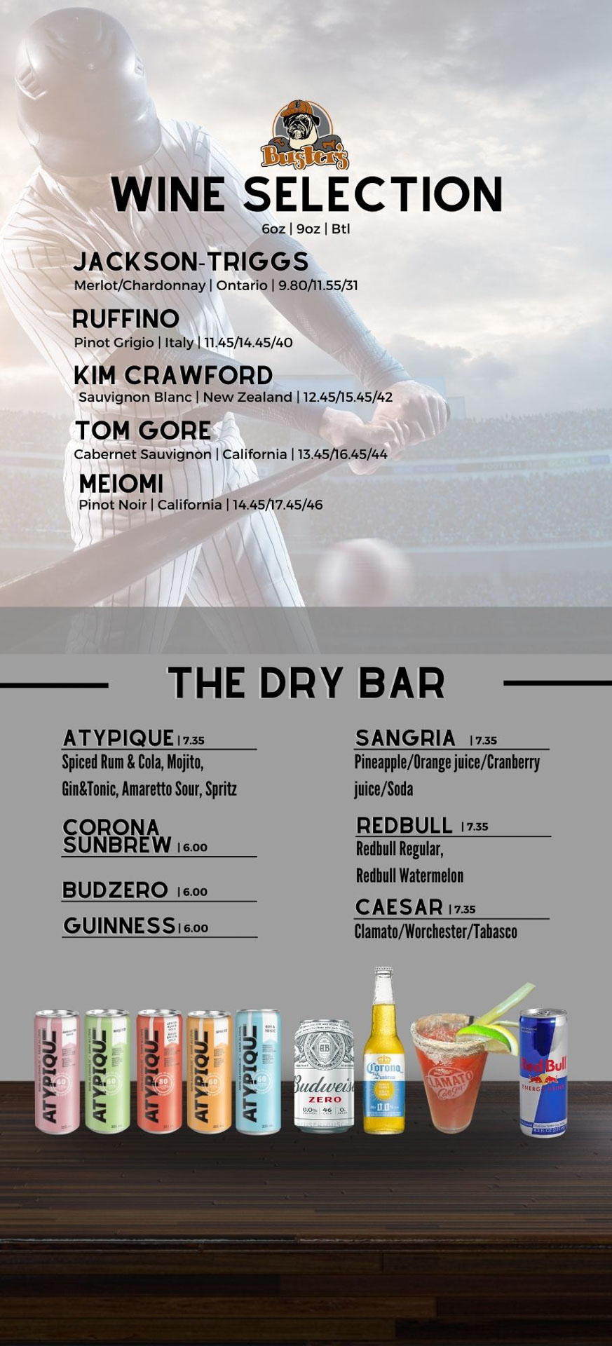 Drink Menu Page 1