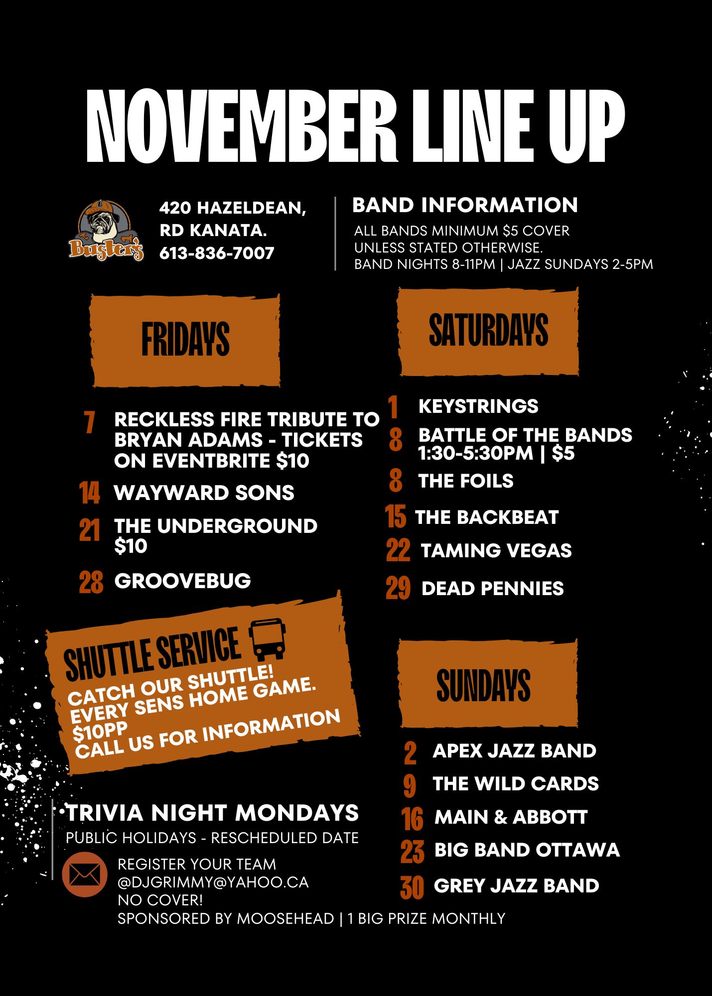 October 2025 Line up