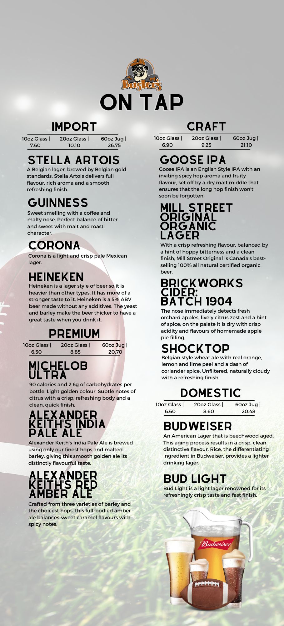 Draught Menu