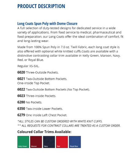 Long coats spun poly