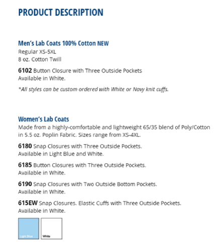Mens lab coats