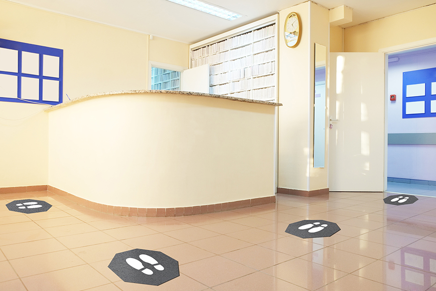 Floor mat at front desk